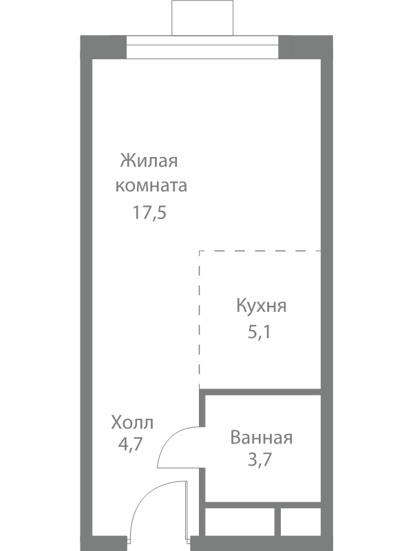 Студия 31 м²