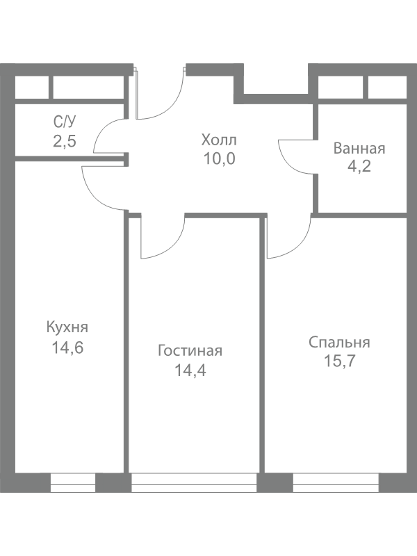 2 ккв 61,4 м²