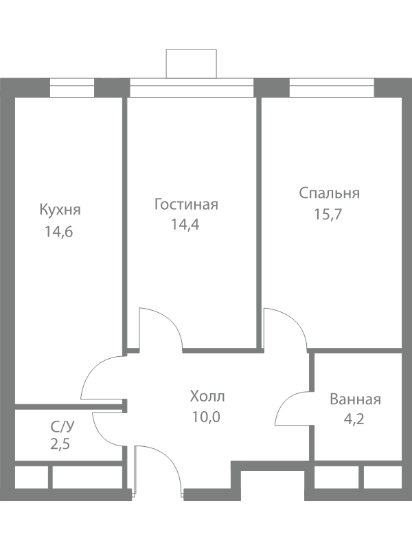2 ккв 61,4 м²
