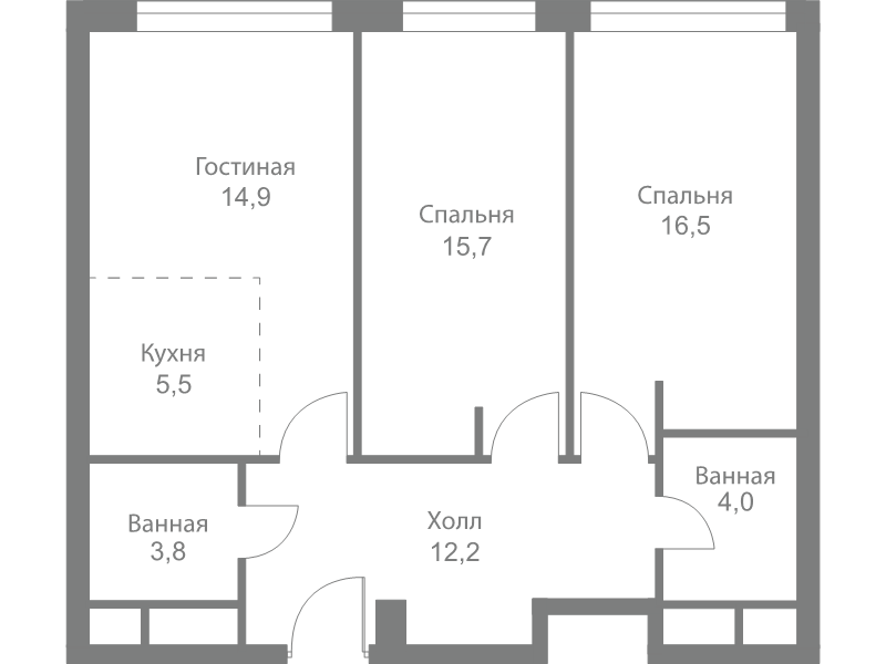 3 ккв (Евро) 72,6 м²