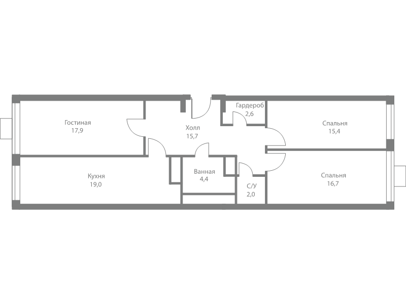 4 ккв (Евро) 93,7 м²