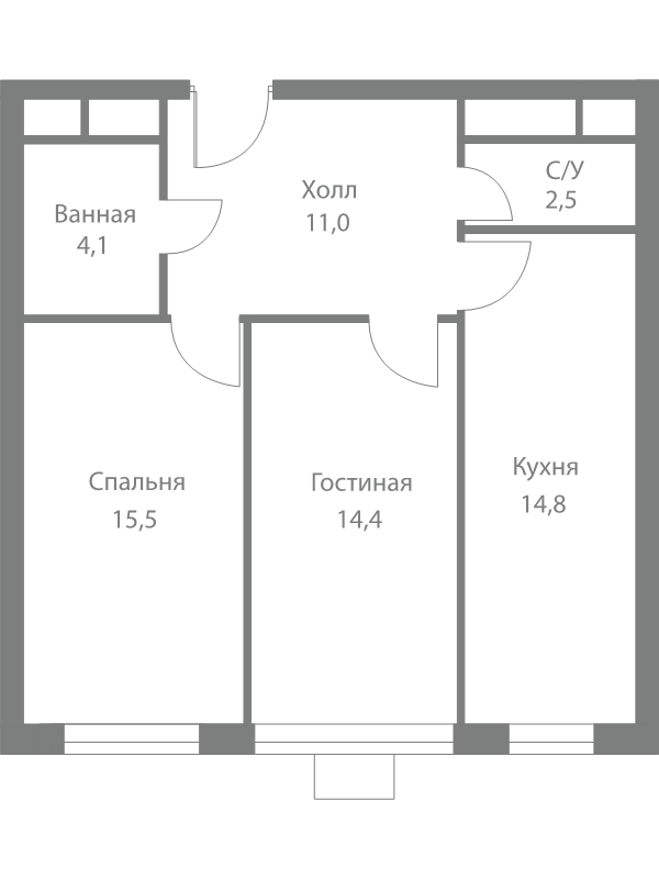 2 ккв 62,3 м²