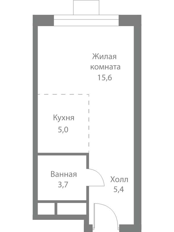 Студия 30,1 м²