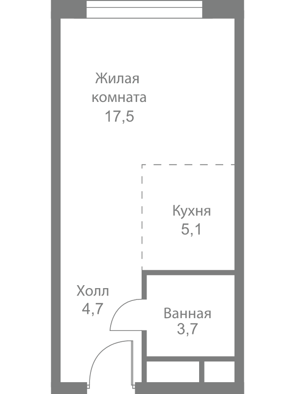 Студия 31 м²