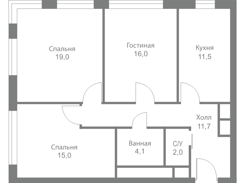 3 ккв 79,3 м²