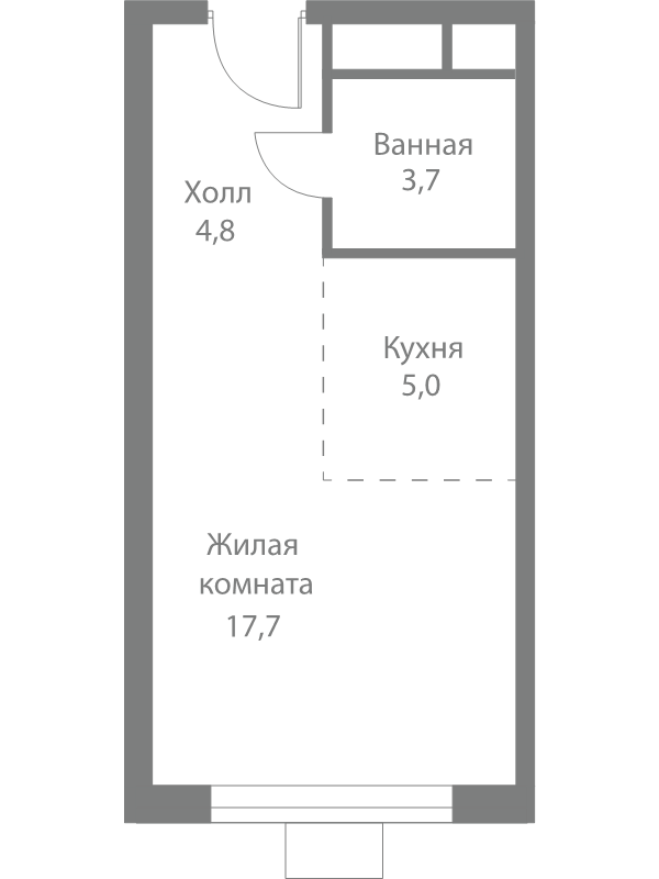 Студия 31,2 м²