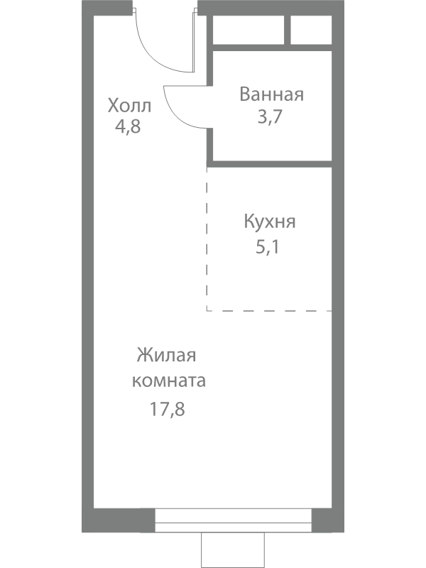 Студия 31,4 м²