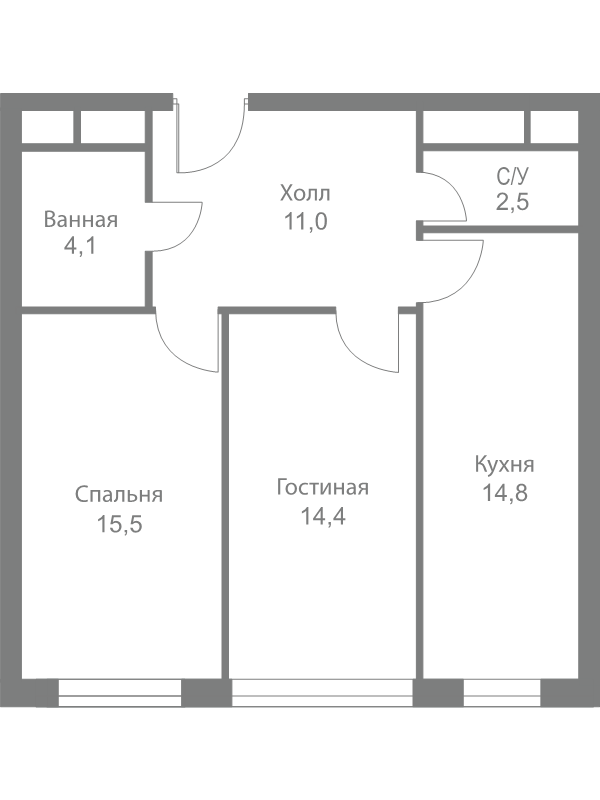 2 ккв 62,3 м²