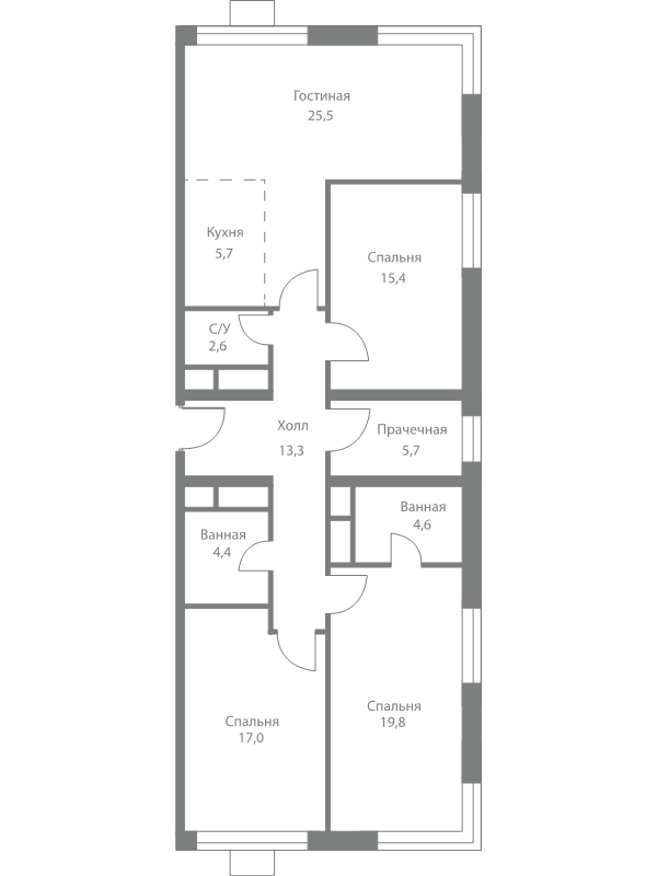4 ккв (Евро) 114 м²