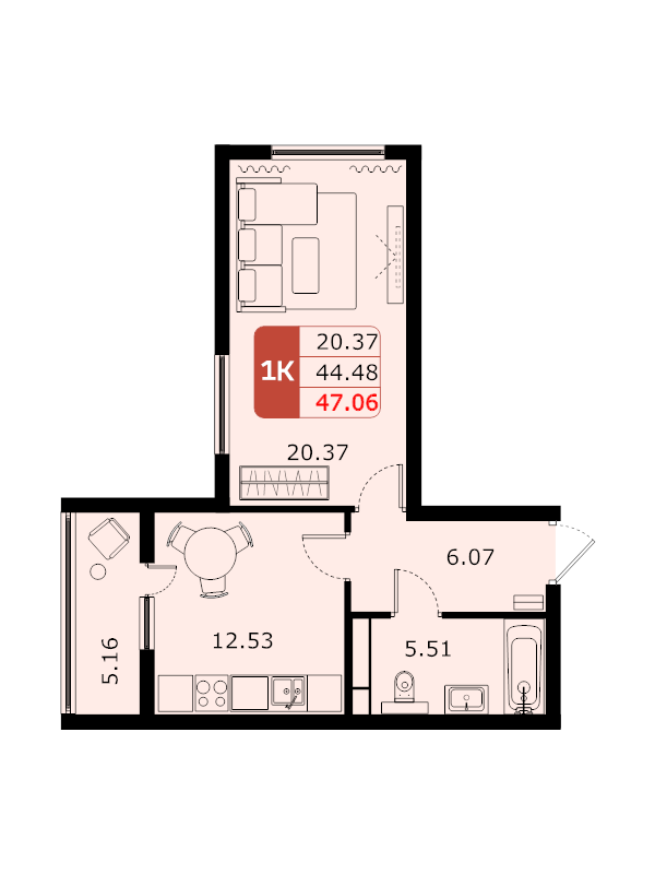 1 ккв 46,2 м²