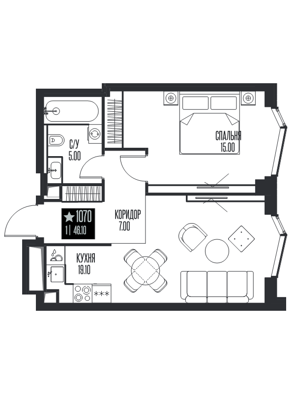 2 ккв (Евро) 46,1 м²