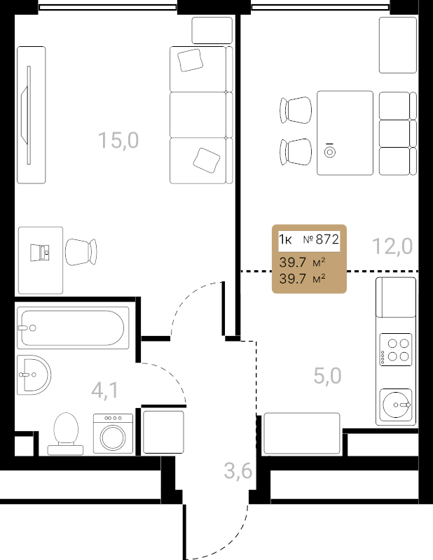 2 ккв (Евро) 39,7 м²