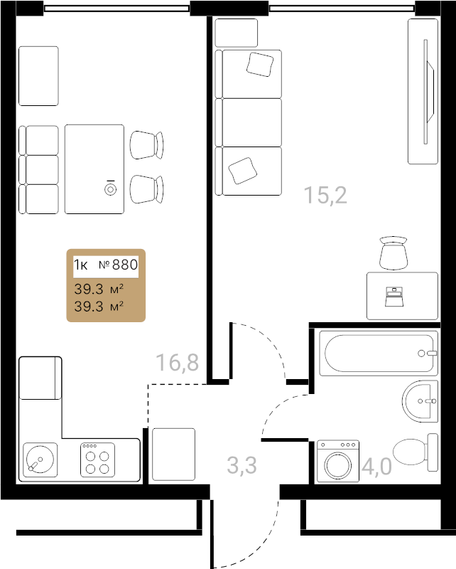 2 ккв (Евро) 39,3 м²