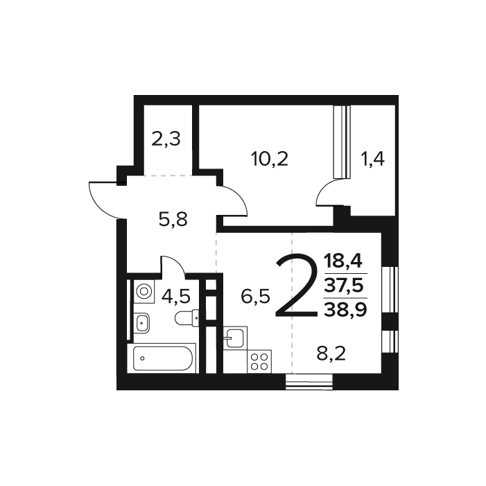 1 ккв 39 м²
