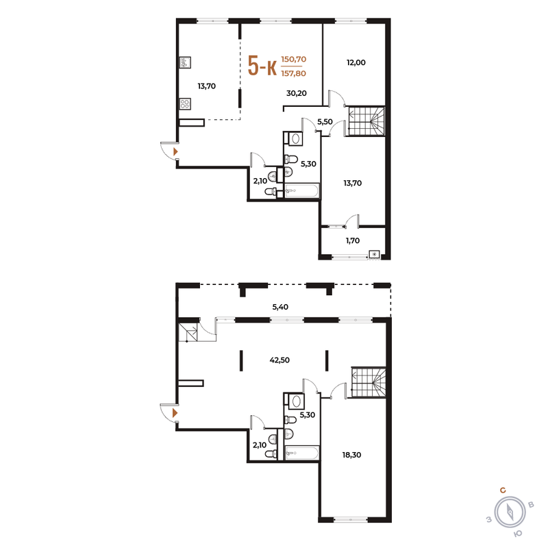 5 ккв (Евро) 157,8 м²