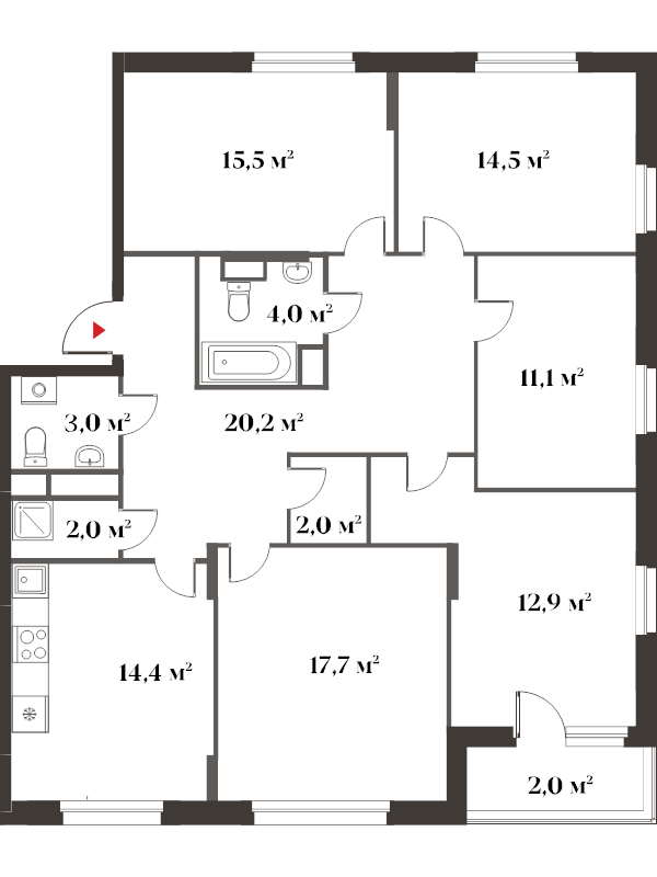 5 ккв 119,3 м²