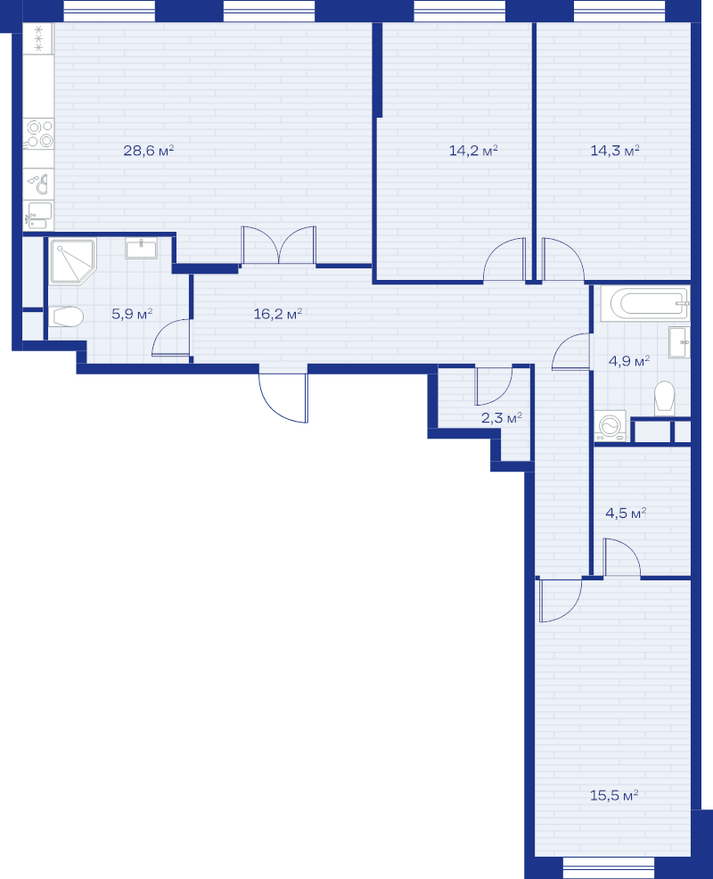 4 ккв (Евро) 106,8 м²