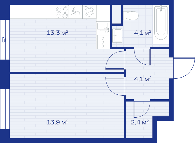 1 ккв 37,8 м²