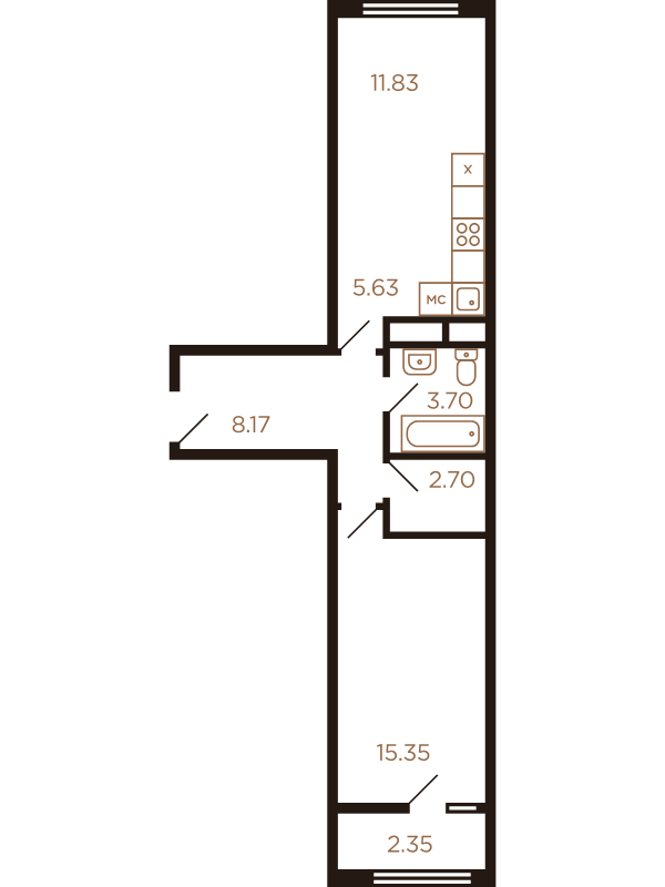 2 ккв (Евро) 49,7 м²