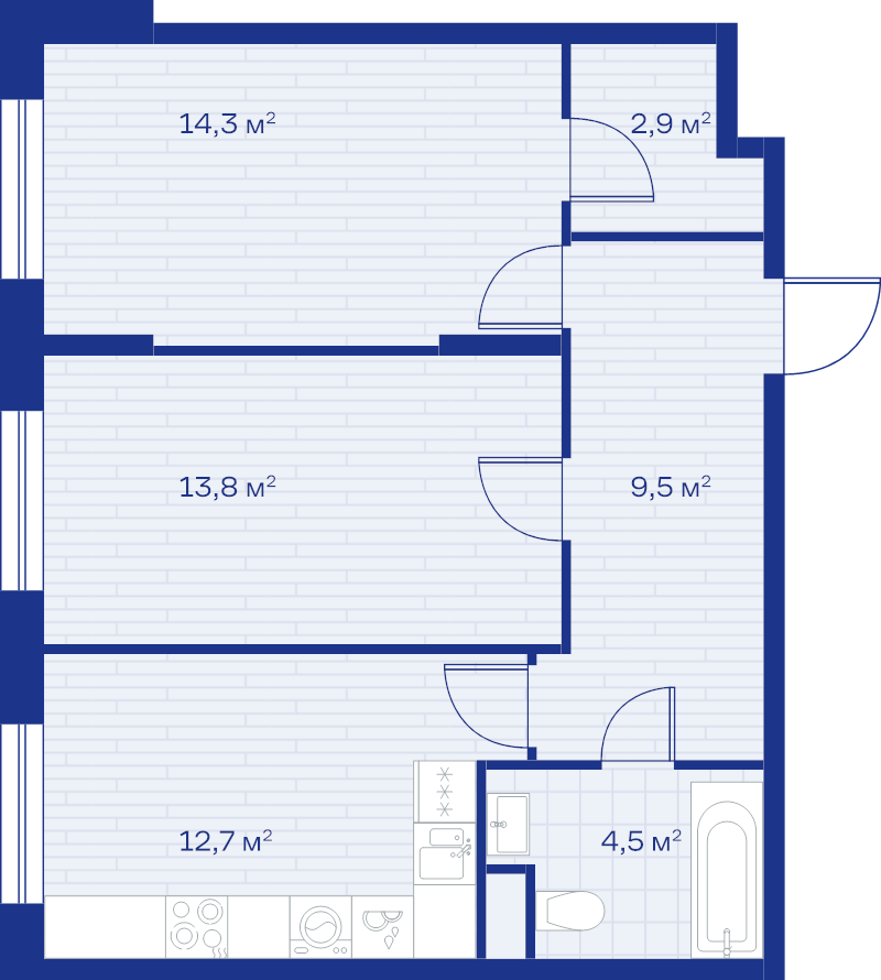 2 ккв 57,7 м²