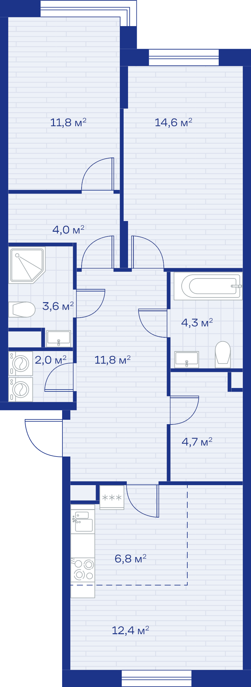 3 ккв (Евро) 76 м²