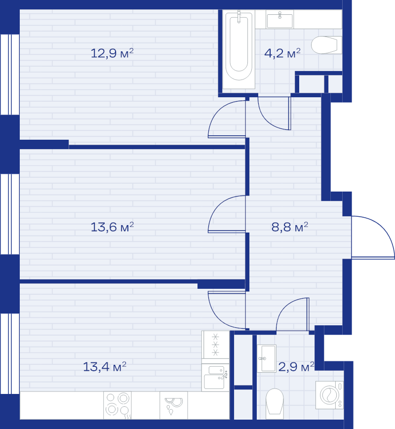 2 ккв 55,8 м²