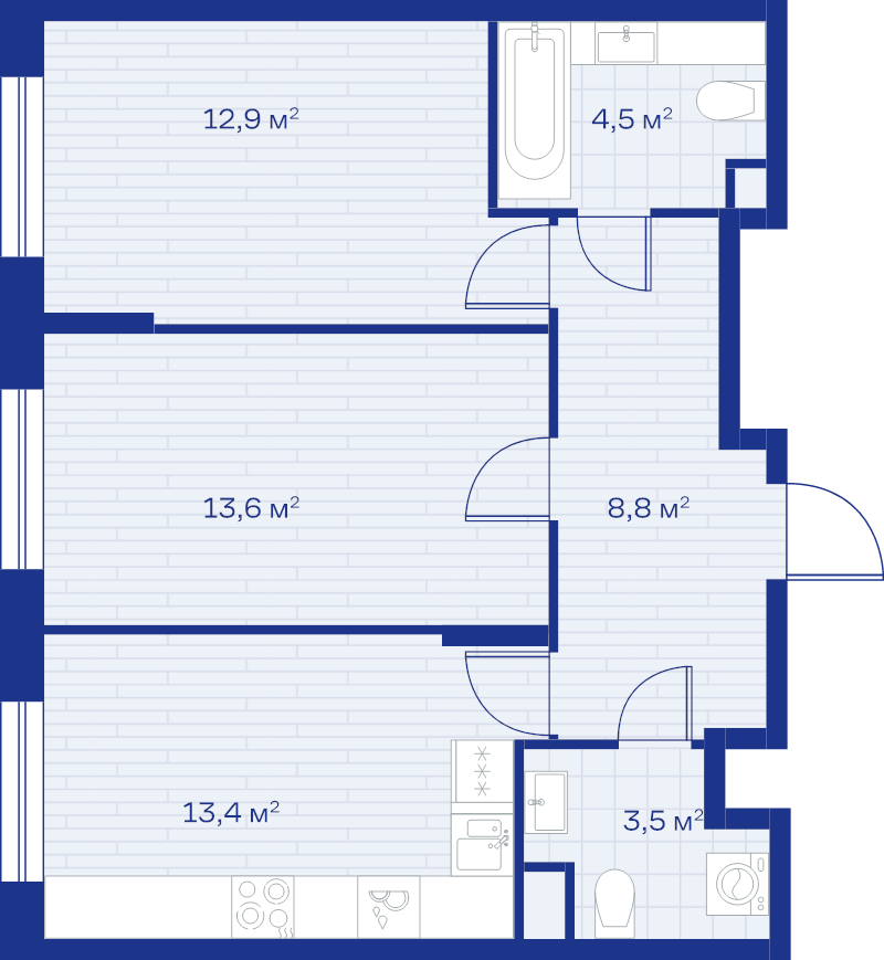 2 ккв 56,7 м²