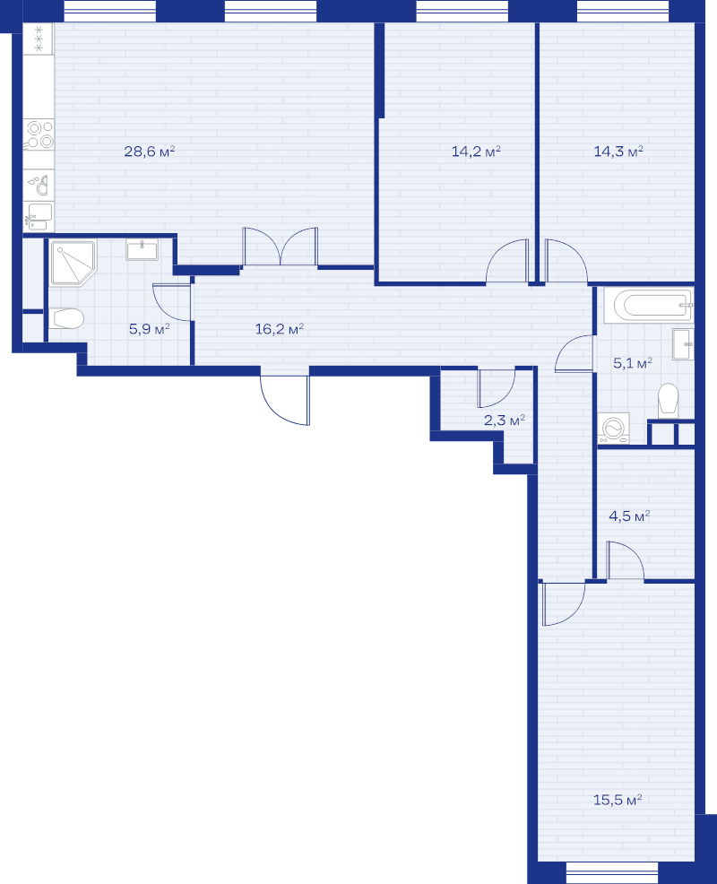 4 ккв (Евро) 106,6 м²