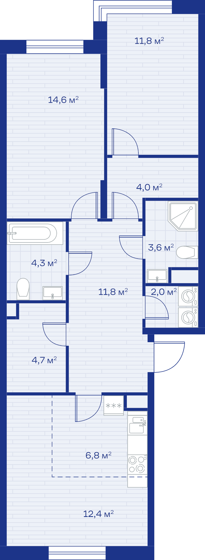 3 ккв (Евро) 76 м²