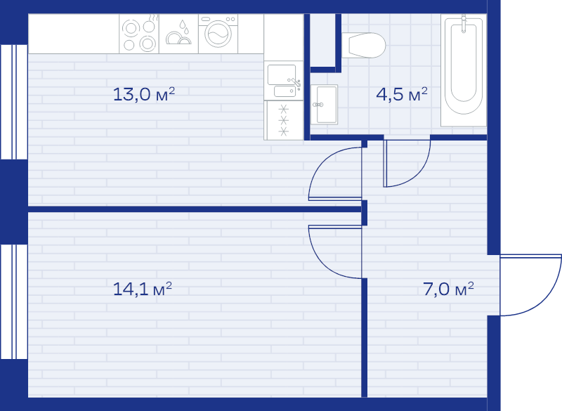 1 ккв 38,6 м²