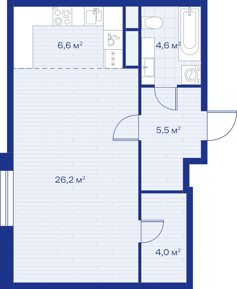 Студия 46,9 м²