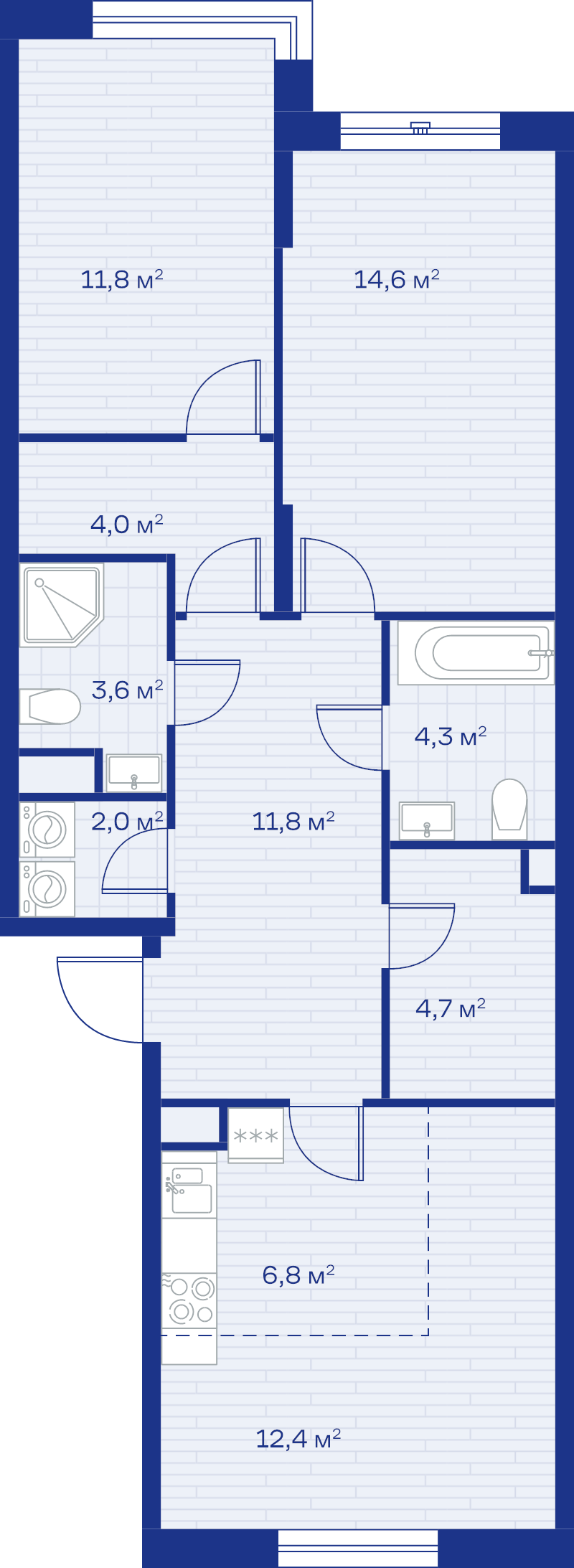 3 ккв (Евро) 76 м²