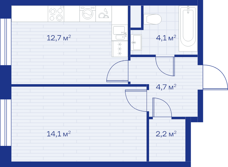 1 ккв 37,8 м²