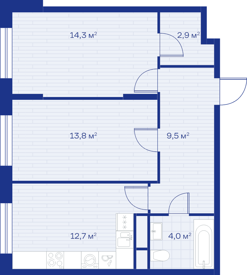 2 ккв 57,2 м²