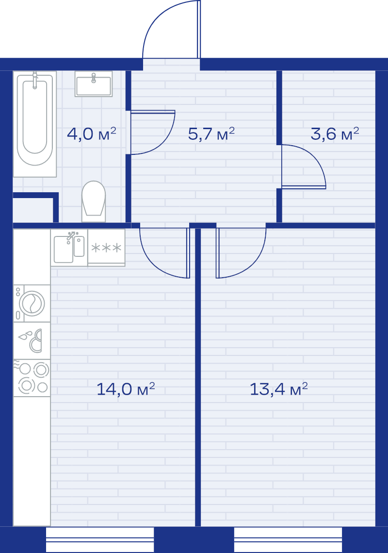 1 ккв 40,7 м²
