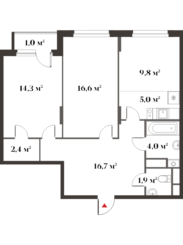 3 ккв (Евро) 71,7 м²
