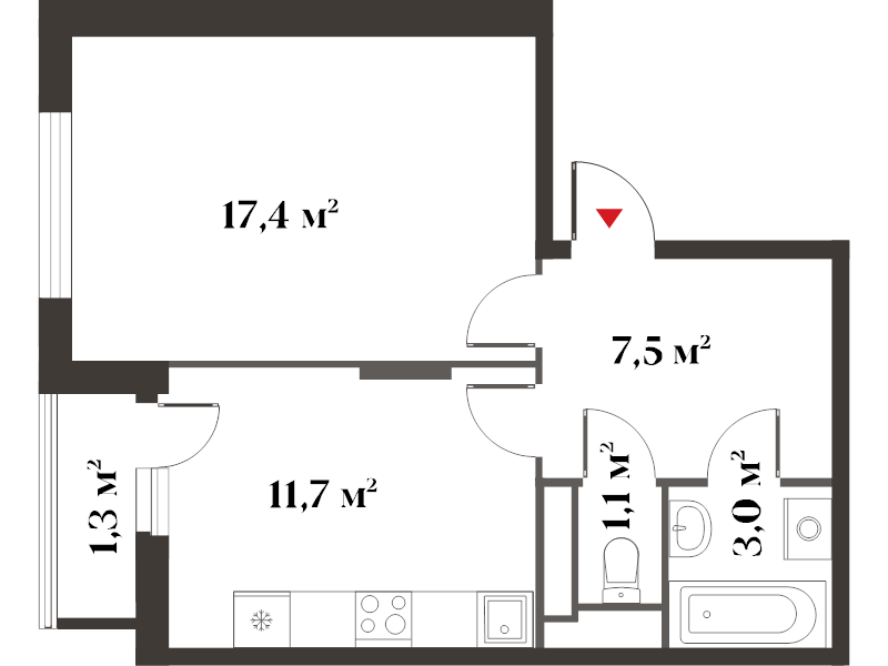 1 ккв 41,8 м²