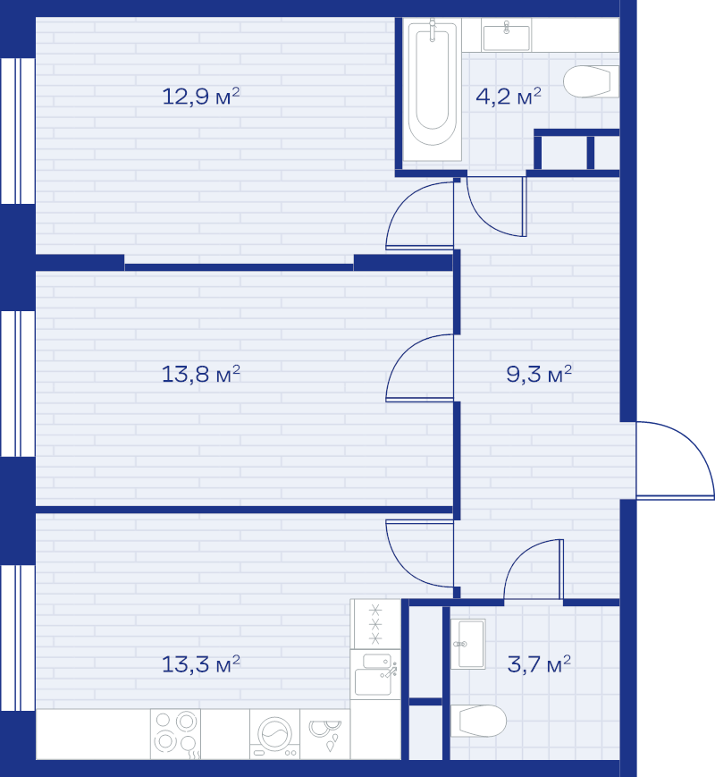 2 ккв 57,2 м²