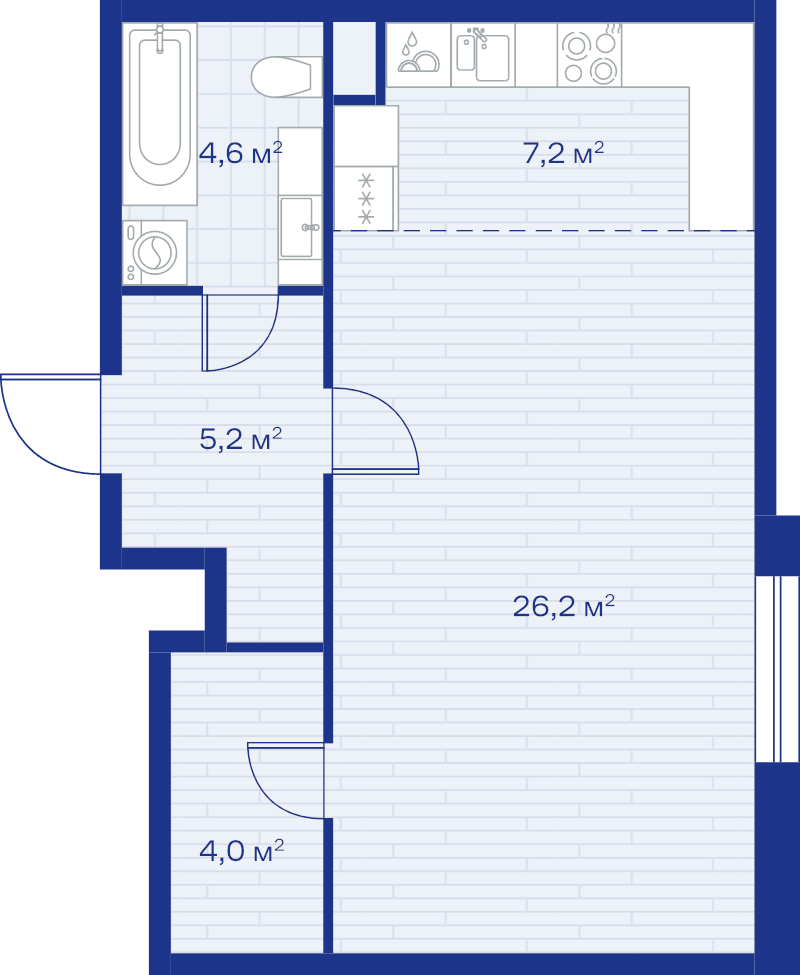Студия 47,2 м²