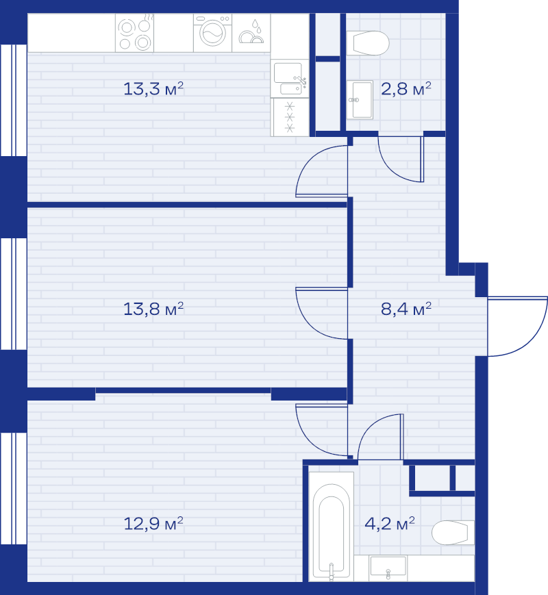 2 ккв 55,4 м²