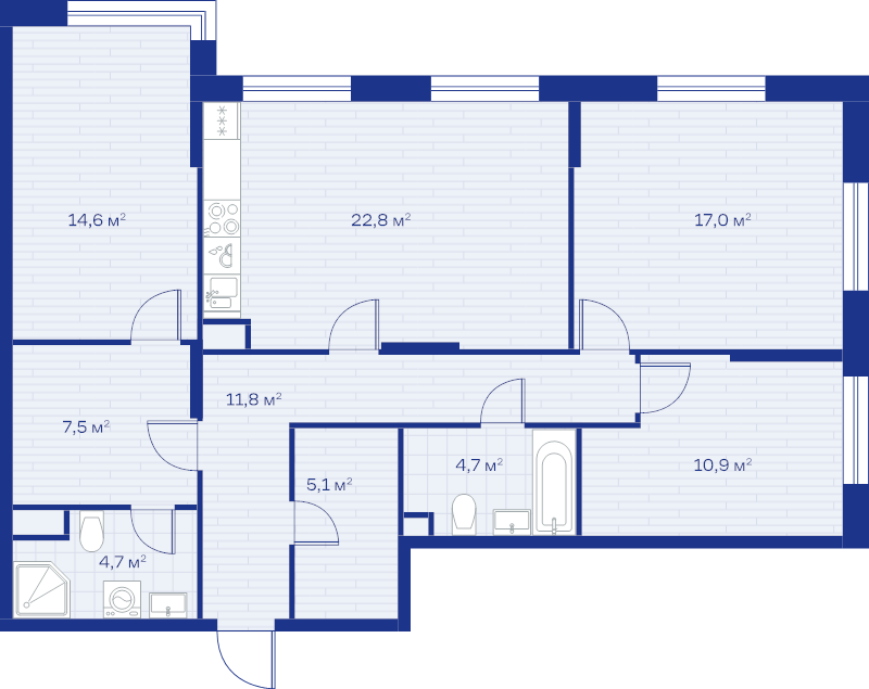 4 ккв (Евро) 99,1 м²