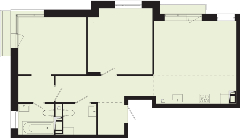 3 ккв (Евро) 65,7 м²