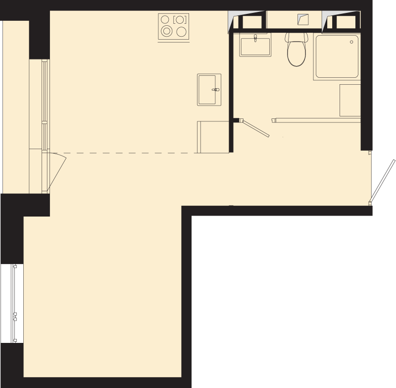 Студия 27 м²