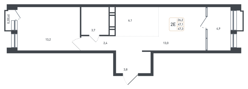 2 ккв (Евро) 48,9 м²