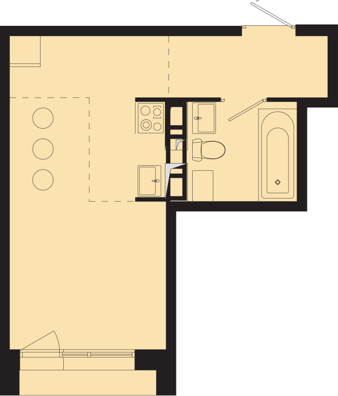 Студия 26,5 м²