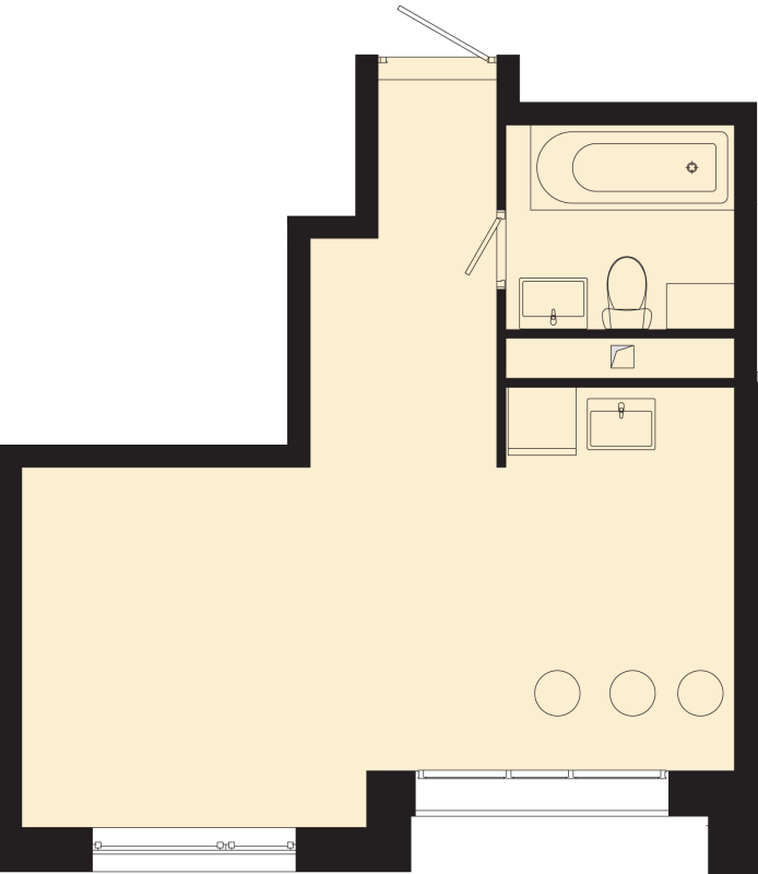 Студия 27,8 м²