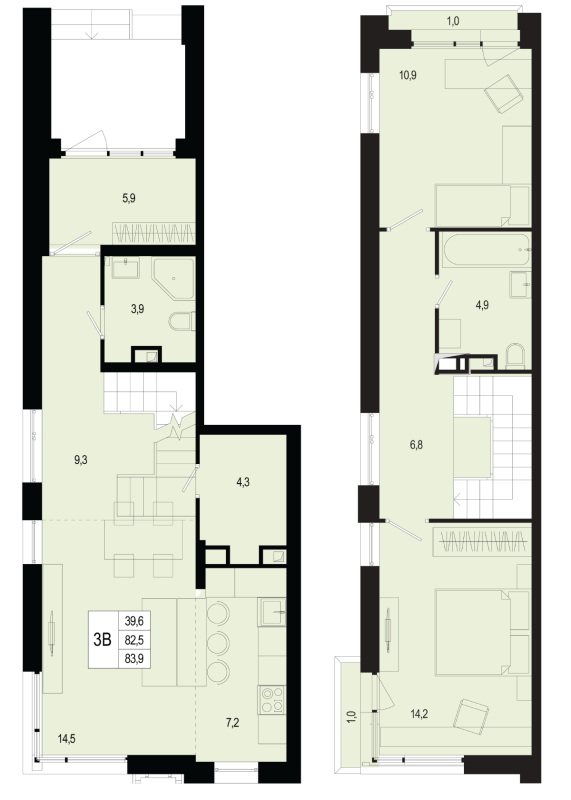 3 ккв (Евро) 82,5 м²