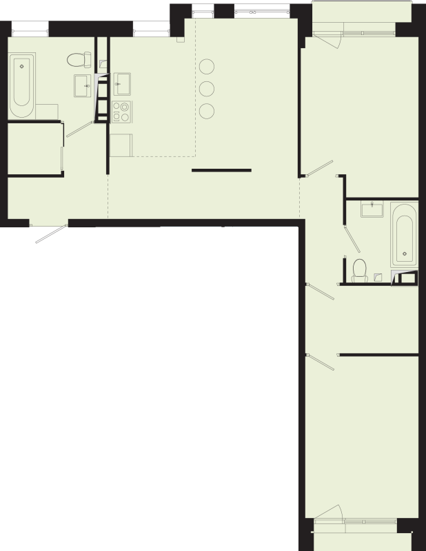 3 ккв (Евро) 74,6 м²