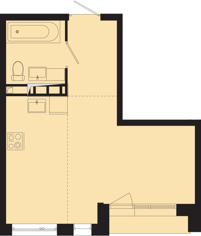 Студия 29,8 м²