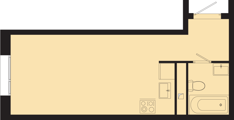 Студия 24,4 м²